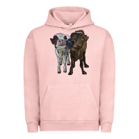 Pigment Salmon two heifer cows Urban Hoodie - RanaPortraitStore
