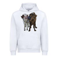 White two heifer cows Urban Hoodie - RanaPortraitStore