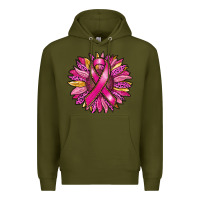 Army Green breast cancer sunflower Premium Hoodie - RanaPortraitStore