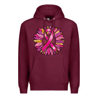 Burgundy breast cancer sunflower Premium Hoodie - RanaPortraitStore