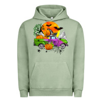 Pigment Oil Green halloween farm truck Urban Hoodie - Zillion Design Studio