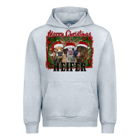 Heather Grey merry christmas heifer Urban Hoodie - RanaPortraitStore