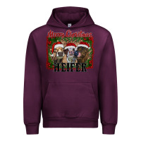 Mauve Wine merry christmas heifer Urban Hoodie - RanaPortraitStore