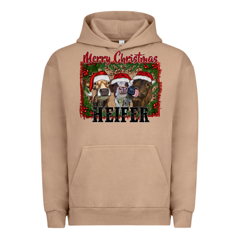 Merry Christmas Heifer Urban Hoodie by RanaPortraitStore | Teevron