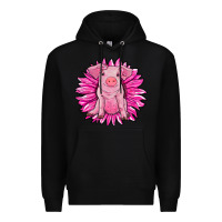 Black pink sunflower pig Premium Hoodie - RanaPortraitStore