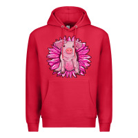 Cardinal pink sunflower pig Premium Hoodie - RanaPortraitStore