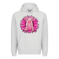 Dove Grey pink sunflower pig Premium Hoodie - RanaPortraitStore