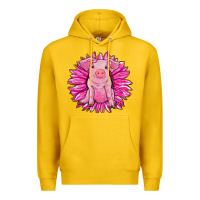 Lemon pink sunflower pig Premium Hoodie - RanaPortraitStore