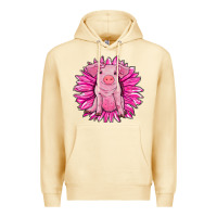 Pina Colada pink sunflower pig Premium Hoodie - RanaPortraitStore