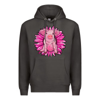 Smoke pink sunflower pig Premium Hoodie - RanaPortraitStore
