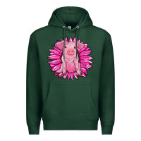 Sports Green pink sunflower pig Premium Hoodie - RanaPortraitStore