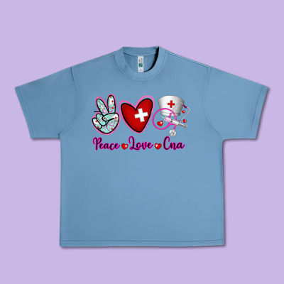 Peace Love Cna Urban Heavy Tee Designed By Ranaportraitstore