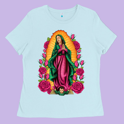Our Lady Of Guadalupe Ladies Tee Designed By Artiststas