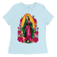 Baby Blue our lady of guadalupe Ladies Tee - Artiststas