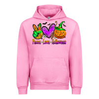 Fuchsia Pink peace love halloween Urban Hoodie - Zillion Design Studio