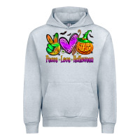 Heather Grey peace love halloween Urban Hoodie - Zillion Design Studio