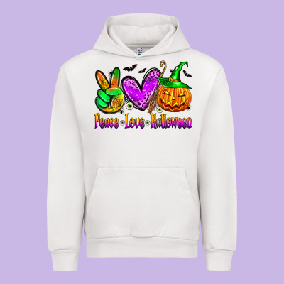 Peace Love Halloween Urban Hoodie Designed By Zillion Design Studio
