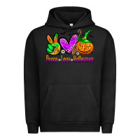 Pigment Black peace love halloween Urban Hoodie - Zillion Design Studio