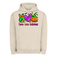 Pigment French Oak peace love halloween Urban Hoodie - Zillion Design Studio