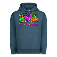 Pigment Midnight Navy peace love halloween Urban Hoodie - Zillion Design Studio