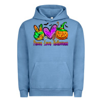 Pigment Pebble Blue peace love halloween Urban Hoodie - Zillion Design Studio