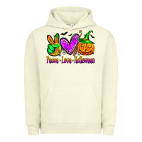 Pigment Pistachio peace love halloween Urban Hoodie - Zillion Design Studio