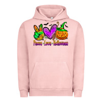 Pigment Salmon peace love halloween Urban Hoodie - Zillion Design Studio