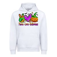 White peace love halloween Urban Hoodie - Zillion Design Studio