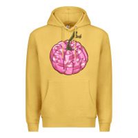 Antique Gold pink pumpkin with breast cancer ribbons Premium Hoodie - RanaPortraitStore