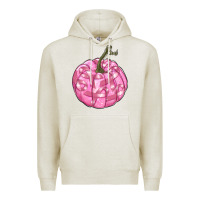 Oatmeal Heather pink pumpkin with breast cancer ribbons Premium Hoodie - RanaPortraitStore