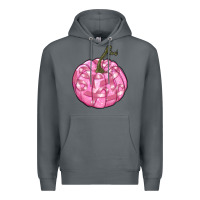 Rock pink pumpkin with breast cancer ribbons Premium Hoodie - RanaPortraitStore