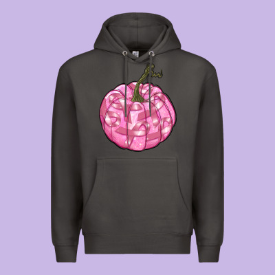 Pink Pumpkin With Breast Cancer Ribbons Premium Hoodie Designed By Ranaportraitstore