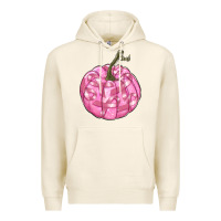 Tofu pink pumpkin with breast cancer ribbons Premium Hoodie - RanaPortraitStore
