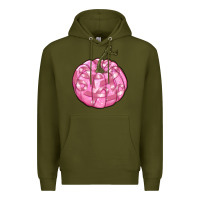 Army Green pink pumpkin with breast cancer ribbons Premium Hoodie - RanaPortraitStore