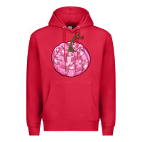 Cardinal pink pumpkin with breast cancer ribbons Premium Hoodie - RanaPortraitStore