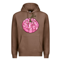 Chestnut pink pumpkin with breast cancer ribbons Premium Hoodie - RanaPortraitStore