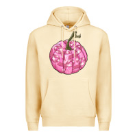 Pina Colada pink pumpkin with breast cancer ribbons Premium Hoodie - RanaPortraitStore