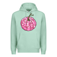 Seafoam pink pumpkin with breast cancer ribbons Premium Hoodie - RanaPortraitStore