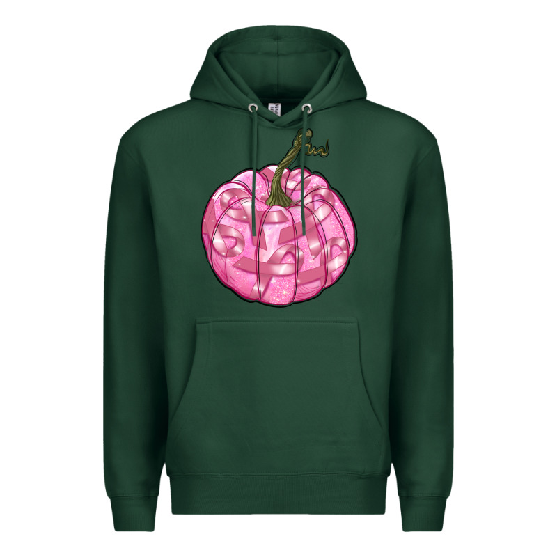 Pink Pumpkin With Breast Cancer Ribbons Premium Hoodie by RanaPortraitStore | Teevron