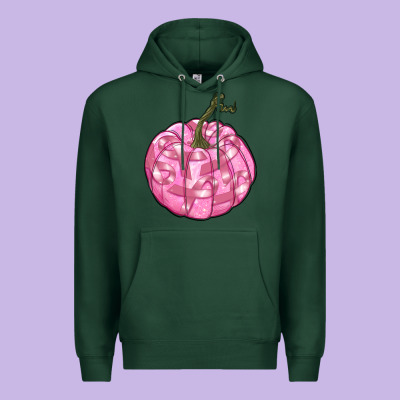 Pink Pumpkin With Breast Cancer Ribbons Premium Hoodie Designed By Ranaportraitstore