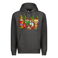 Charcoal Heather mexican gnomes coffee cups Premium Hoodie - Zillion Design Studio