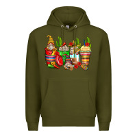 Army Green mexican gnomes coffee cups Premium Hoodie - Zillion Design Studio