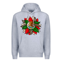 Heather Grey mexican flag sunflower Premium Hoodie - Zillion Design Studio