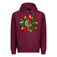 Burgundy mexican flag sunflower Premium Hoodie - Zillion Design Studio