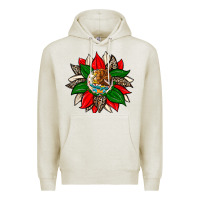Oatmeal Heather mexican flag sunflower Premium Hoodie - Zillion Design Studio