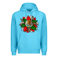 Ocean Blue mexican flag sunflower Premium Hoodie - Zillion Design Studio