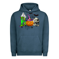 Pigment Midnight Navy boo halloween Urban Hoodie - Zillion Design Studio