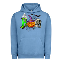Pigment Pebble Blue boo halloween Urban Hoodie - Zillion Design Studio