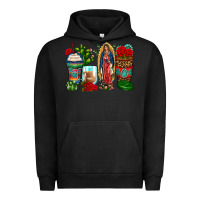 Pigment Black lady of guadalupe coffee cups Urban Hoodie - Zillion Design Studio