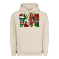 Pigment French Oak lady of guadalupe coffee cups Urban Hoodie - Zillion Design Studio